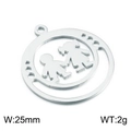 Polished stainless steel boy and girl silhouette pendant weighing 2g and 25mm wide - Steel Style 9 (KLJ2365-Z)