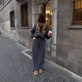 Conjunto gris oscuro de sudadera corta con capucha y pantalón ancho con ribete blanco - S / gris oscuro