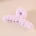 Light purple plush shark hair claw clip with soft faux fur for autumn and winter - Light Purple