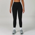 Leggings da yoga neri a vita alta per donna con controllo addome e vestibilità sportiva - S / Nero Premium