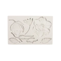 Rectangular magnolia floral silicone mold for fondant and chocolate cake decoration - Gray