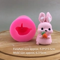 Stampo 3D in silicone con coniglio e carota per candele e resina, 5,9x3x3,5 cm - Coniglio Carota