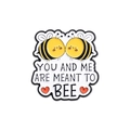 Cute cartoon bee enamel pin with YOU AND ME ARE MEANT TO BEE text and tiny hearts - Bee Hearts (YOU AND ME ARE MEANT TO BEE) (QHXZ1257)