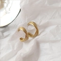 Matte gold twisted double-layer hoop earrings for women on aesthetic white paper - 19# Silver Needle - Matte