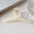 Grande molletta per capelli 15cm color bianco crema in acrilico con design a spirale - 15CM / Bianco Sporco
