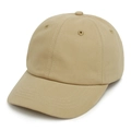 Minimalist khaki cotton baseball cap with six-panel design and curved brim for kids - Size 48 (Circumference 48cm) / Camel