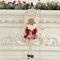 Appendiporta natalizio in legno con Babbo Natale in peluche 3D e campanellini in metallo - Babbo Natale