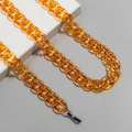 Cadena para gafas de acrílico ámbar con conectores antideslizantes de silicona negra - Naranja