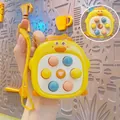 Portachiavi papera gialla fidget pop-it con bolle colorate e cinturino da trasporto - Stile Anatra-Giallo