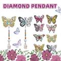 DIY diamond art sun catcher featuring colorful butterfly pendants and crystal bead strands - DZ-40 Colorful Butterfly Mix
