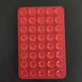 Rectangle red silicone suction cup pad with multi-array vacuum grippers for phone - Double Sided 24 Holes / Red