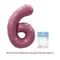 40 inch candy pink number 6 foil balloon for birthday party decorations with packaging - Number 6 / 40 Inch / Candy Pink