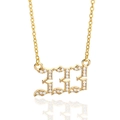 Goudkleurige gothic 333 engelgetal ketting met hanger en micro ingelegde zirkoon - Goud-333