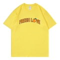 Summer Sturniolo Triplets yellow short sleeve tee with Fresh Love orange graphic - Yellow