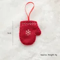Red wool felt glove ornament with white snowflake embroidery for Christmas tree decor - Red Snowflake Mitten