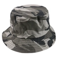 Unisex camouflage bucket hat in durable cotton canvas with stitched brim for sun protection - 58cm / Gray
