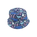 Navy blue bucket hat featuring colorful marine life prints like whales and dolphins - M (56-58cm) / Navy Sea Life