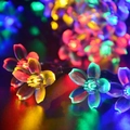 Solar outdoor multi-color LED flower fairy lights for garden holiday decoration - Cherry Blossoms (colorful)