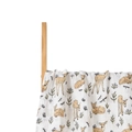 Muslin baby swaddle blanket with forest deer and botanical print on white cotton - Forest Deer (S145)