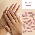 Matte dusty pink long ballerina press-on nails set with 24 pieces in model P004-10B - Long Coffin / Matte Dusty Rose