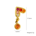 Minimalist heart-shaped gold earring with vibrant colored crystals and size markings - Multicolor Heart Abstract Pendant (YTE2411008-19)