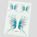 Waterproof butterfly face tattoo sticker model K8131 with teal and pink gradient wings - K8131-Cyan Pink Gradient Butterfly Wings (Bare Sheet)