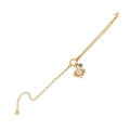 Golden double layer necklace featuring sunburst charm and blue evil eye pendant on white base - 2# Bracelet (N150)