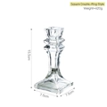 Nordic square double ring clear glass candlestick holder 15.5cm tall for table decor - Square Double Ring / Clear