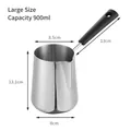Lattiera in acciaio inox da 900ml con manico lungo nero resistente al calore - 900ML con Scala Interna