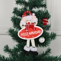 Christmas snowman plush hanger with red Feliz Navidad sign for holiday tree decoration - Reindeer Hanging Pendant Style 2