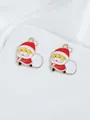 Detail of enamel Santa Claus charms in gold alloy for DIY jewelry and necklaces - Enamel Santa (10)