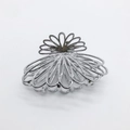 Minimalist silver metal flower claw clip with hollow design for elegant hair styling - No.28 Silver Hollow Fan