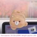Miniature brown bear dashboard figurine made of matte resin for car monitor decoration - 33x36x25MM / Type F Bear