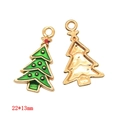 Christmas tree alloy pendant with green enamel and gold finish, size 22x13mm - Christmas Tree C (A3-099)