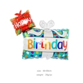 Green gift box foil balloon with colorful dots and Happy Birthday text 86x89cm - Double Layer Birthday Gift Box