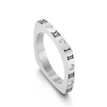 Quadratischer Titanstahl-Ring mit römischen Zahlen und funkelnden Zirkonia-Steinen - US 7