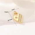 Exquisite gold-plated zircon heart pendant with micro-pave stones and star motif detail - Star Zirconia Heart (H-11673)