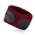Knitted winter headband in dark red with integrated goggle lenses for a casual style - Burgundy