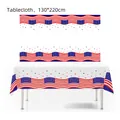 American flag themed waterproof tablecloth for party decor, size 130x220cm - Tablecloth 130*220cm