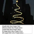 Christmas bow glass window sticker in golden spiral tree design with multi-size guide - Gold Christmas Tree 8 / Small / Gold