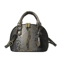 Modische Handtasche mit Schlangenmuster in Schwarz und Gold, inklusive Schultergurt - Schwarz