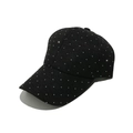 Casquette de baseball noire pour femme ornée de strass argentés étincelants - M (56-58cm) / Noir
