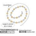 Specifiche dettagliate della collana in acciaio inossidabile bicolore con misure - Catena in Vita (72+40cm) / Color block