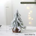 Miniature 20cm snow-covered Christmas tree with rustic wooden base for table decor - 20cm Snow-covered Tree with Wood Base