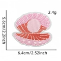 Detailed embroidery texture of shell patch with size 6.4cm x 5.6cm and weight 2.4g - Style 5 (Pink Shell)