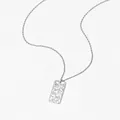 Collana d'argento con pendente rettangolare martellato, zirconi e catena a fune - Stile Rettangolare Martellato Argento con Zirconia (PD1099) / Argento