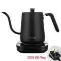 Electric gooseneck kettle in matte black with 220V UK plug for precision coffee brewing - Type A Black Classic Handle UK Plug 220V