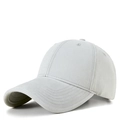 Classic light grey cotton canvas baseball cap with curved brim and breathable eyelets - Light Gray