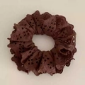 Chouchou élégant en dentelle marron foncé avec broderie florale double couche - 20# Dentelle Brodée Marron Foncé (HH3984)