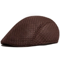Gorra plana de malla transpirable para hombre en color marrón oscuro estilo casual - Ajustable / café